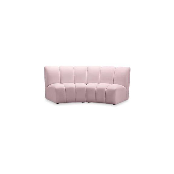 Meridian Furniture Infinity Pink Velvet 2pc. Modular Sectional