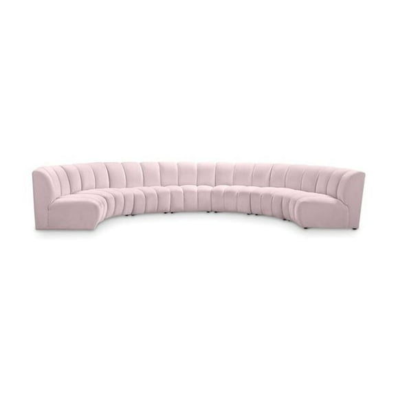 Meridian Furniture Infinity Pink Velvet 7pc. Modular Sectional
