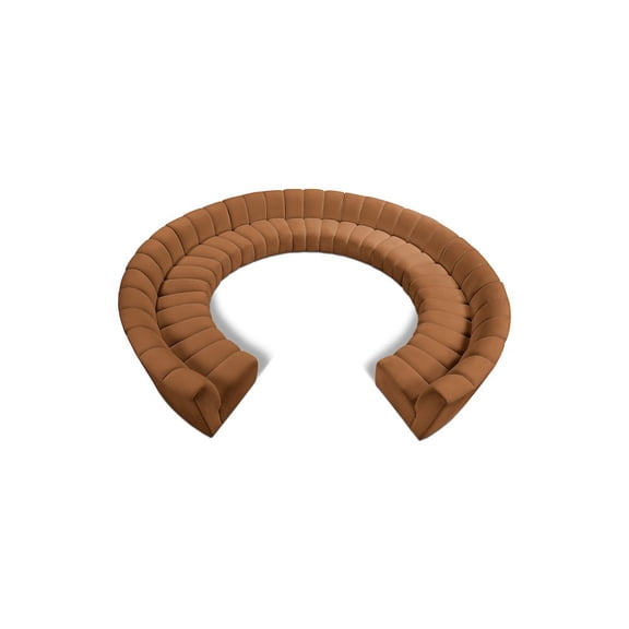 Meridian Furniture Infinity Saddle Velvet 11pc. Modular Sectional