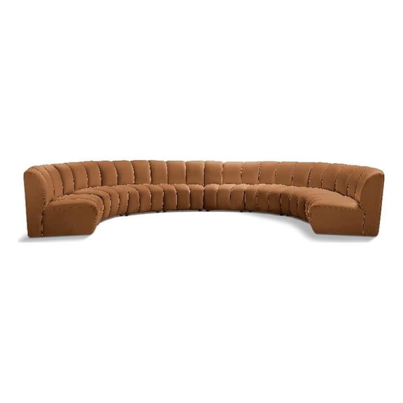 Meridian Furniture Infinity Saddle Velvet 8pc. Modular Sectional