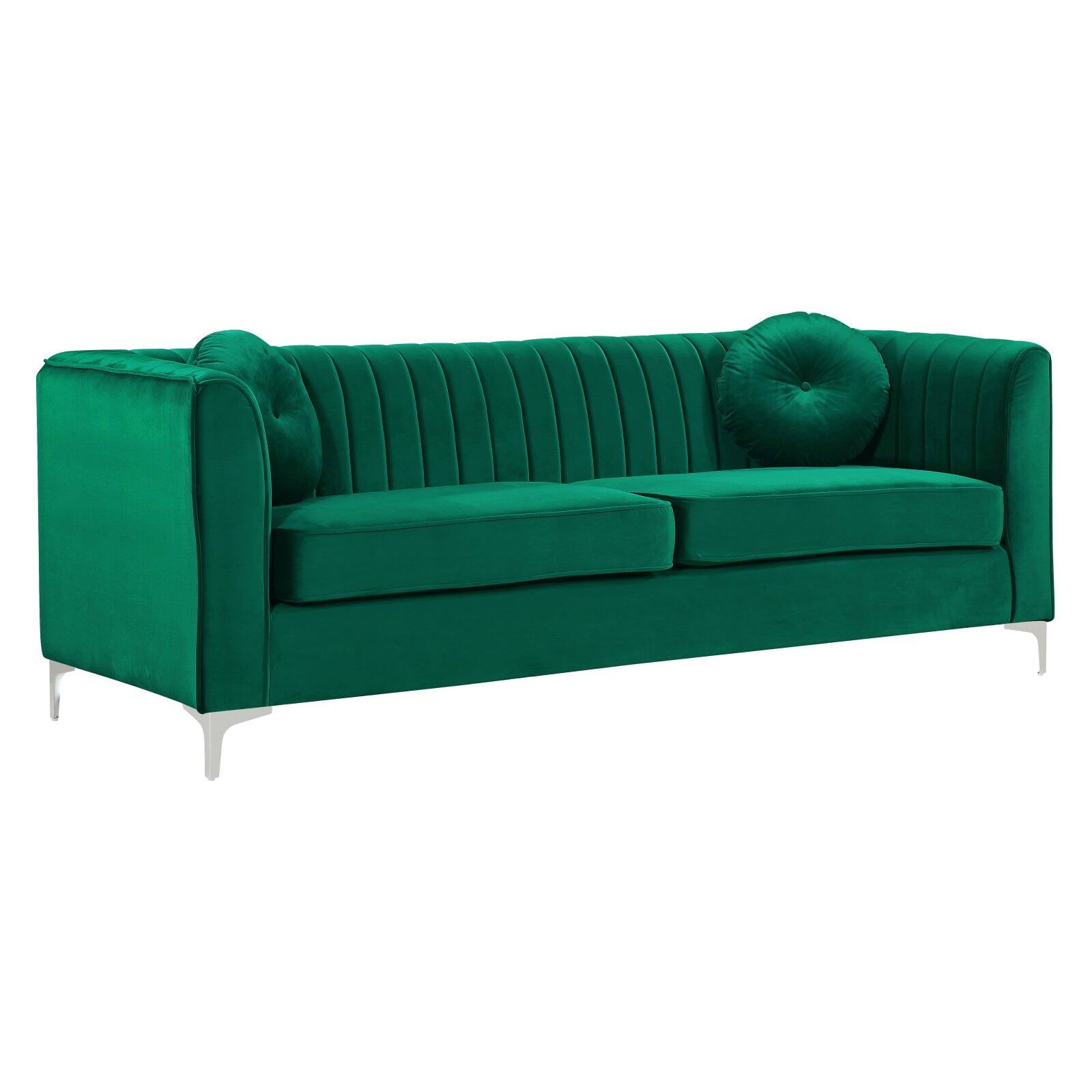 Meridian Furniture Isabelle Green Velvet Sofa
