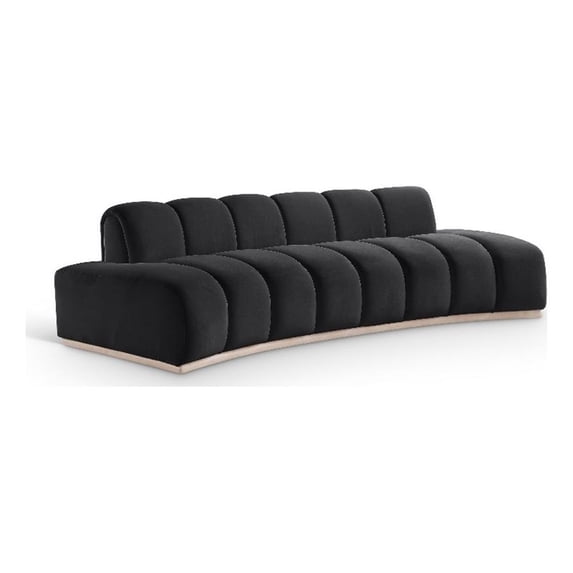 Meridian Furniture Jace Black Velvet Sofa