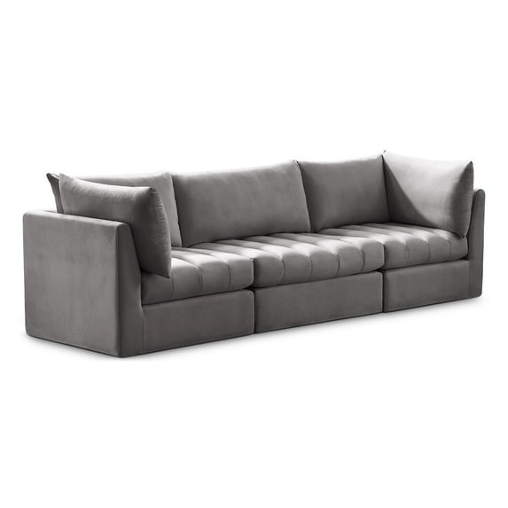 Meridian Furniture Jacob Grey Velvet Modular Sofa
