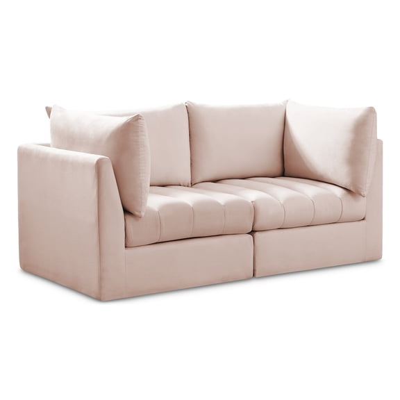 Meridian Furniture Jacob Pink Velvet Modular Sofa