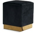 thumbnail image 1 of Meridian Furniture Jax Contemporary Velvet Ottoman/Stool in Black, 1 of 4