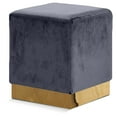 thumbnail image 1 of Meridian Furniture Jax Contemporary Velvet Ottoman/Stool in Gray, 1 of 4