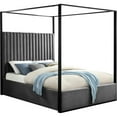 thumbnail image 1 of Meridian Furniture Jax Solid Wood and Velvet Queen Bed in Gray, 1 of 6