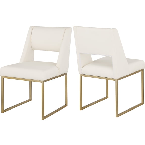 Meridian Furniture Jayce Cream Vegan Leather Dining Chair (Set of 2)