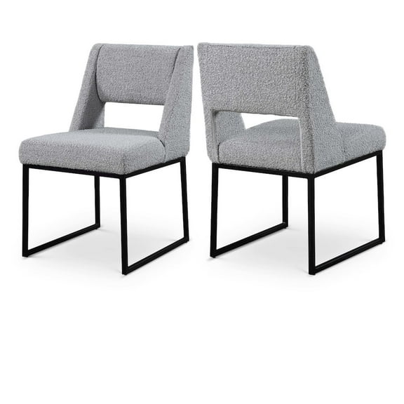 Meridian Furniture Jayce Grey Boucle Fabric Dining Chair