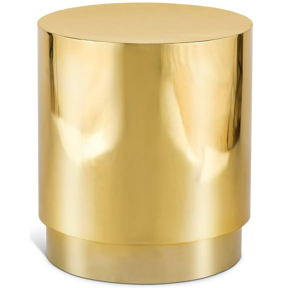 Meridian Furniture Jazzy Gold Stainless Steel Drum End Table