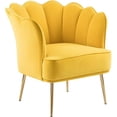 thumbnail image 1 of Meridian Furniture Jester Yellow Velvet Accent Chair with Gold Iron Legs, 1 of 5