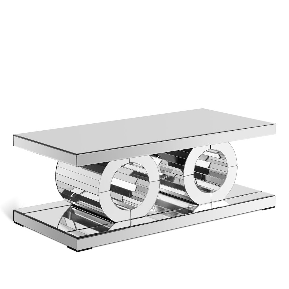 Chic Rectangular Mirrored Acrylic Coffee Table 48" x 24"