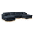 thumbnail image 1 of Meridian Furniture Johanna Navy Linen Textured Fabric 3pc. Sectional, 1 of 16