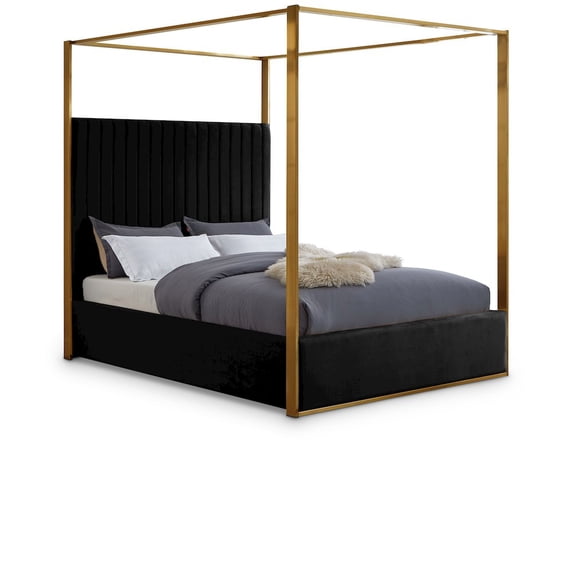 Meridian Furniture Jones Black Velvet Queen Bed