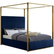Meridian Furniture Jones Navy Velvet Queen Bed