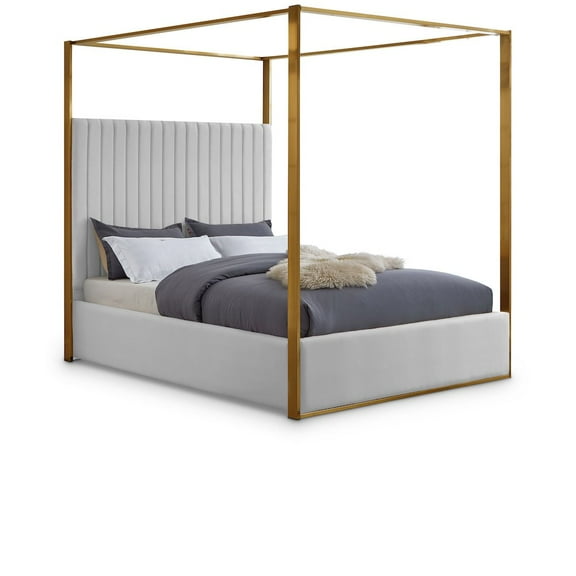 Meridian Furniture Jones White Vegan Leather King Bed