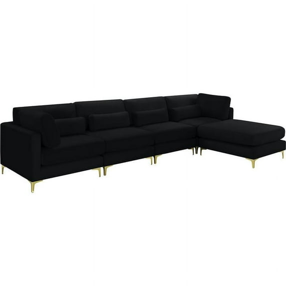 Meridian Furniture Julia Black Velvet Modular Sectional