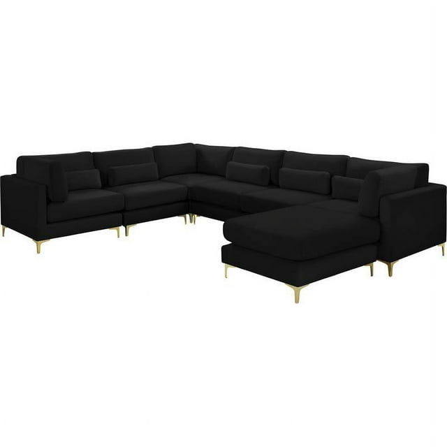 Meridian Furniture Julia Black Velvet Modular Sectional