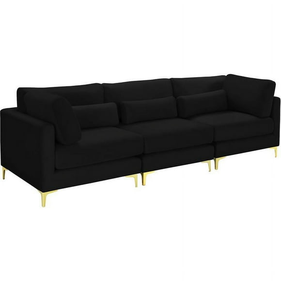 Meridian Furniture Julia Black Velvet Modular Sofa
