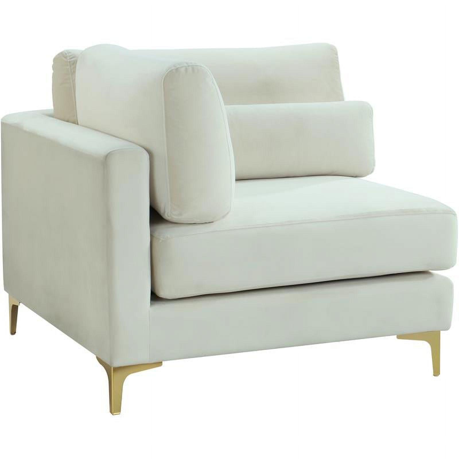 Meridian Furniture Julia Cream Velvet Modular Corner Chair