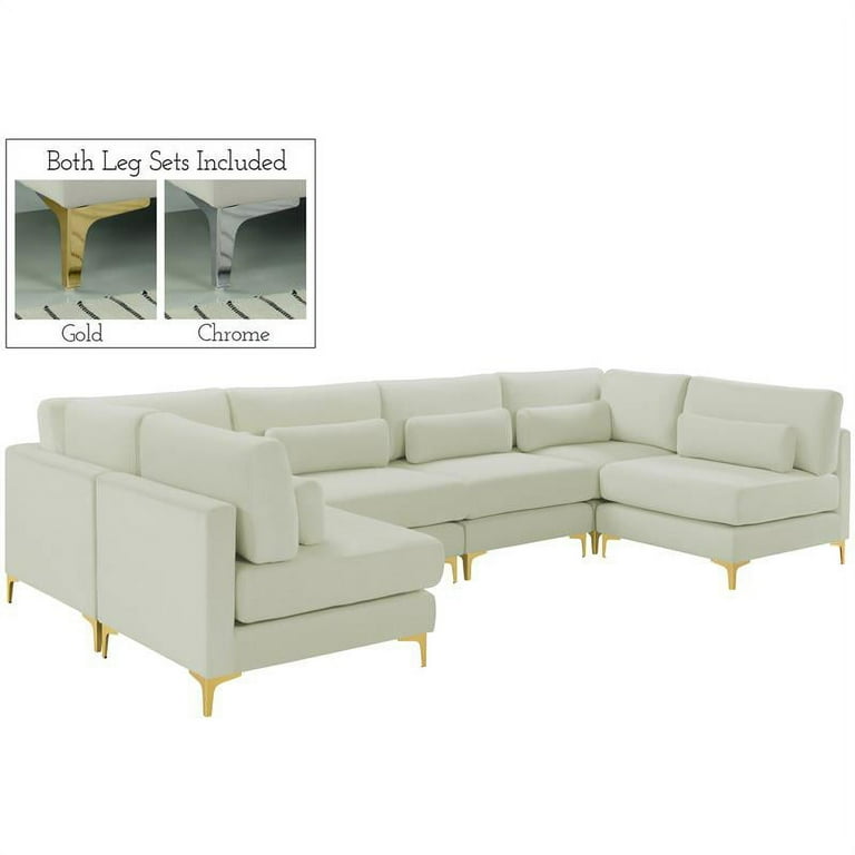 Meridian Furniture Alina Velvet Modular Sectional 6A Meridian Furniture Alina Velvet Modular Sectional 6A