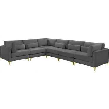 Meridian Furniture Julia Gray Velvet Modular Sectional