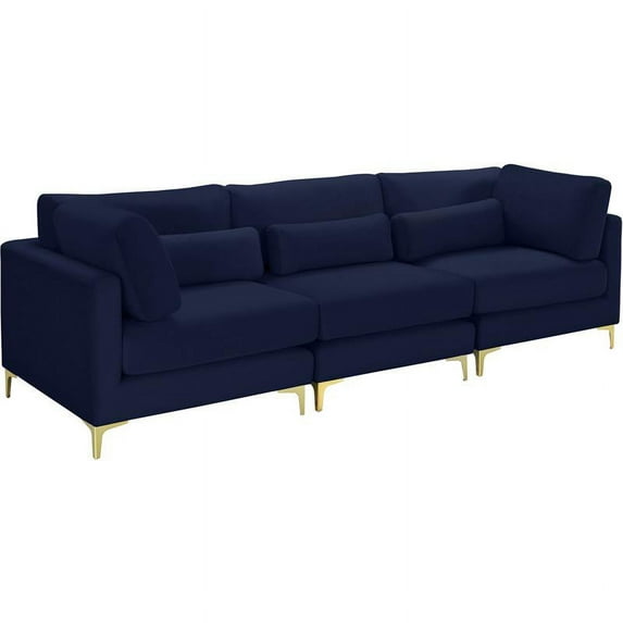 Meridian Furniture Julia Sofa, Navy Velvet