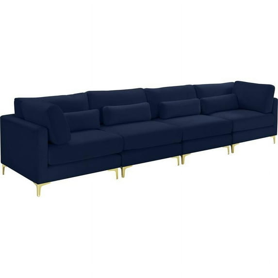 Meridian Furniture Julia Sofa, Navy Velvet
