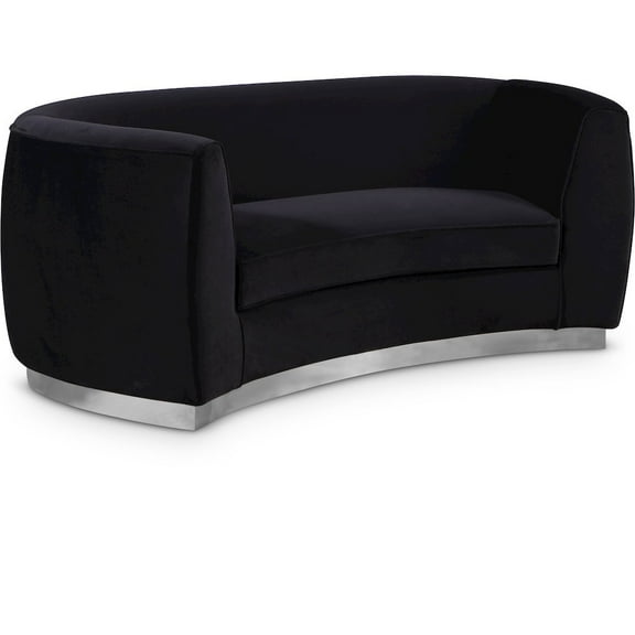 Meridian Furniture Julian Black Velvet Loveseat