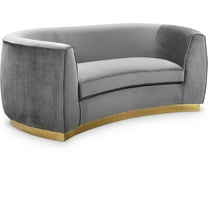 Meridian Furniture Julian Contemporary Velvet Loveseat in Gray