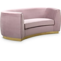 Meridian Furniture Julian Contemporary Velvet Loveseat in Pink