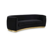 Meridian Furniture Julian Contemporary Velvet Sofa in Black