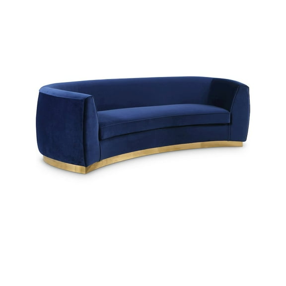 Meridian Furniture Julian Contemporary Velvet Sofa in Navy