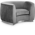 thumbnail image 1 of Meridian Furniture Julian Grey Velvet Chair, 1 of 7