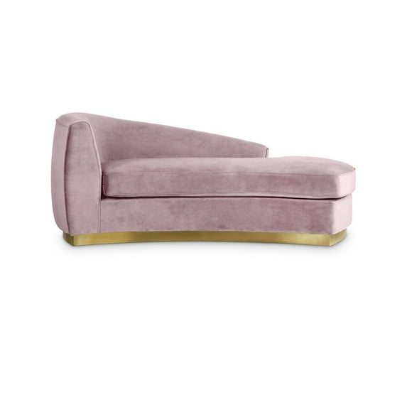 Meridian Furniture Julian Pink Velvet Chaise