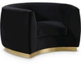 thumbnail image 1 of Meridian Furniture Julian Velvet Accent Chair in Black and Gold, 1 of 7