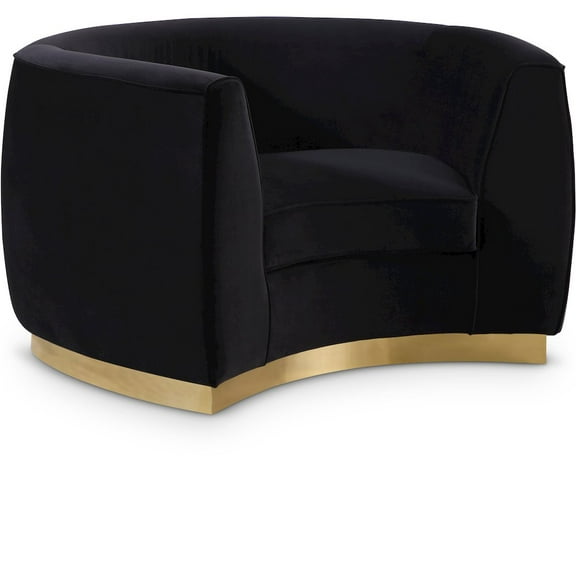 Meridian Furniture Julian Velvet Accent Chair in Black and Gold