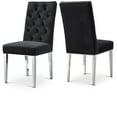 thumbnail image 1 of Meridian Furniture Juno 19.5"H Velvet Dining Chair in Black (Set of 2), 1 of 4
