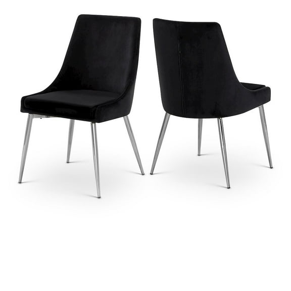Meridian Furniture Karina Black Velvet Dining Chair (Set of 2)
