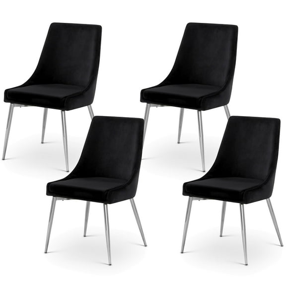 Meridian Furniture Karina Black Velvet Dining Chair (Set of 4)
