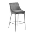 thumbnail image 1 of Meridian Furniture Karina Contemporary Velvet Stool, Grey (Set of 2), 1 of 5