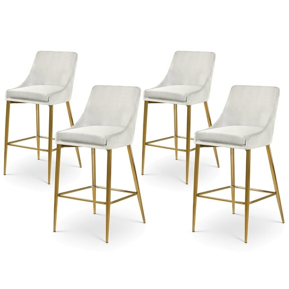 Meridian Furniture Karina Cream Velvet Stool (Set of 4)