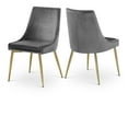 thumbnail image 1 of Meridian Furniture Karina Gray Velvet Dining Chair (Set of 2), 1 of 5