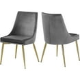 thumbnail image 1 of Meridian Furniture Karina Gray Velvet Dining Chair (Set of 2), 1 of 4