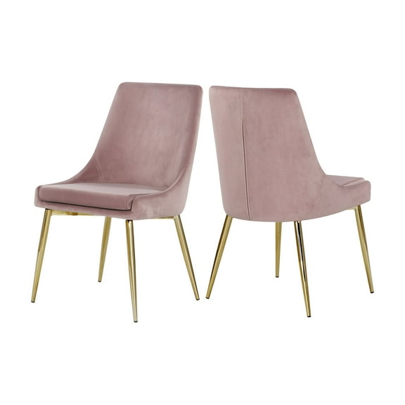 Meridian Furniture Karina Pink Velvet Dining Chair (Set of 2)