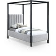 thumbnail image 1 of Meridian Furniture Kelly Grey Boucle Fabric Twin Bed, 1 of 7