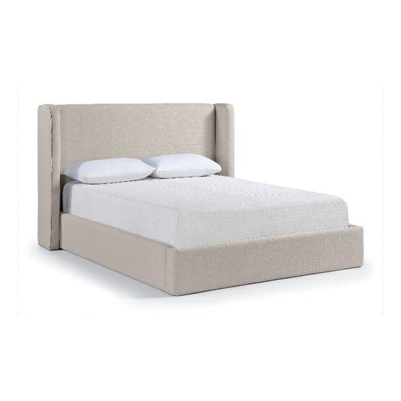 Meridian Furniture Kendall Beige Linen Textured Fabric Upholstered Full Bed