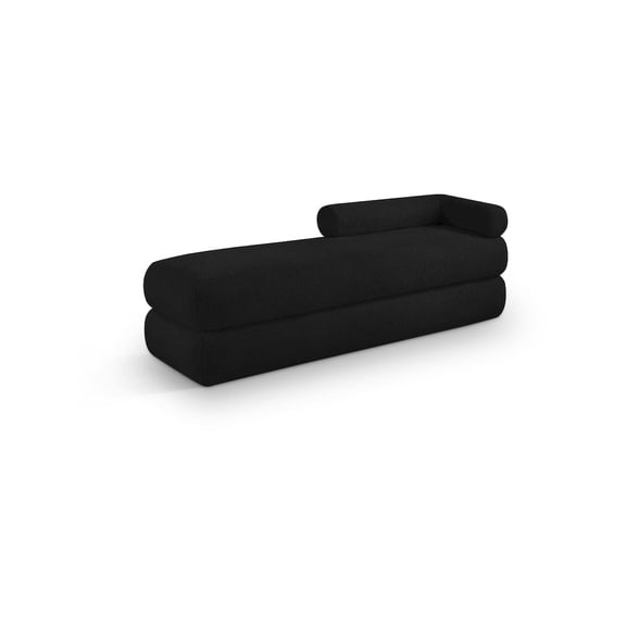 Meridian Furniture Kennedy Black Faux Shearling Teddy Fabric Bench