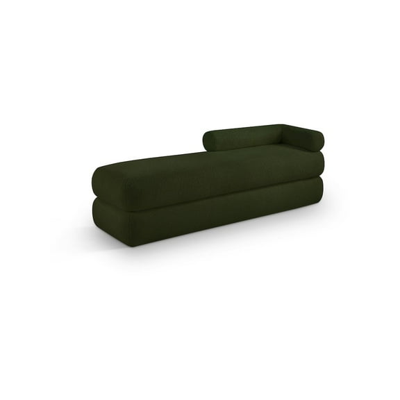 Meridian Furniture Kennedy Green Faux Shearling Teddy Fabric Bench