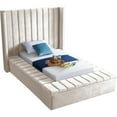 thumbnail image 1 of Meridian Furniture Kiki Solid Wood and Velvet Twin Bed in Cream, 1 of 6
